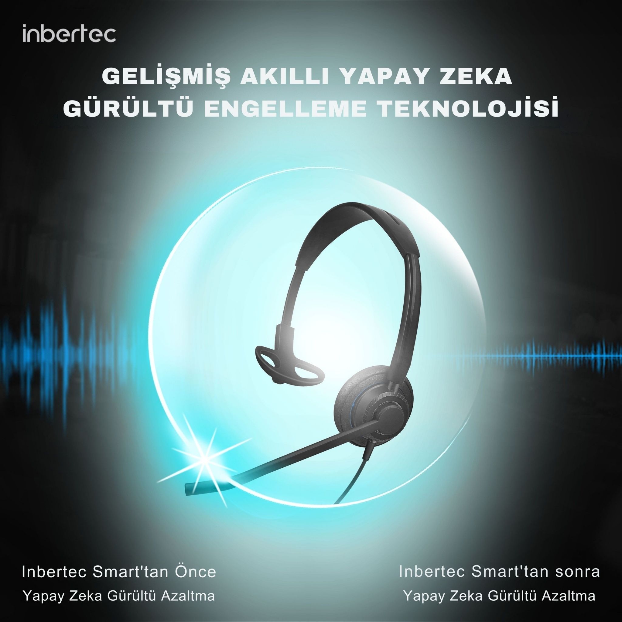 Inbertec UB815M Mono &Ccedil;ağrı Merkezi Kulaklığı